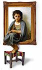 3d art young girl on a painting